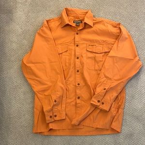 Mens orange Simms fishing shirt